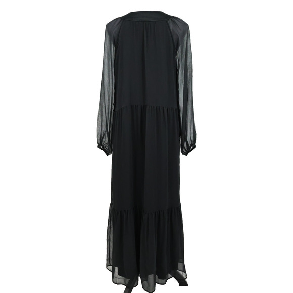 Soft Surrounding Dress Womens Medium Black Sheer Chiffon Layered Lined Maxi - Picture 12 of 13